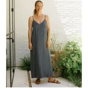 Jenni Kayne L Riviera Slip Dress Charcoal Sundress Casual Maxi logenlook